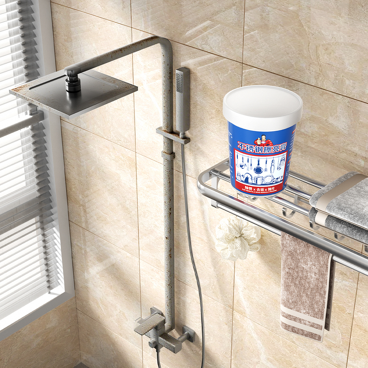 不锈钢擦亮膏【建模 渲染 AI 】（图ZMzk0NDAwNjE2） - 产品 - 站酷设计师派大星吃鸭蛋原创素材 - 站酷ZCOOL