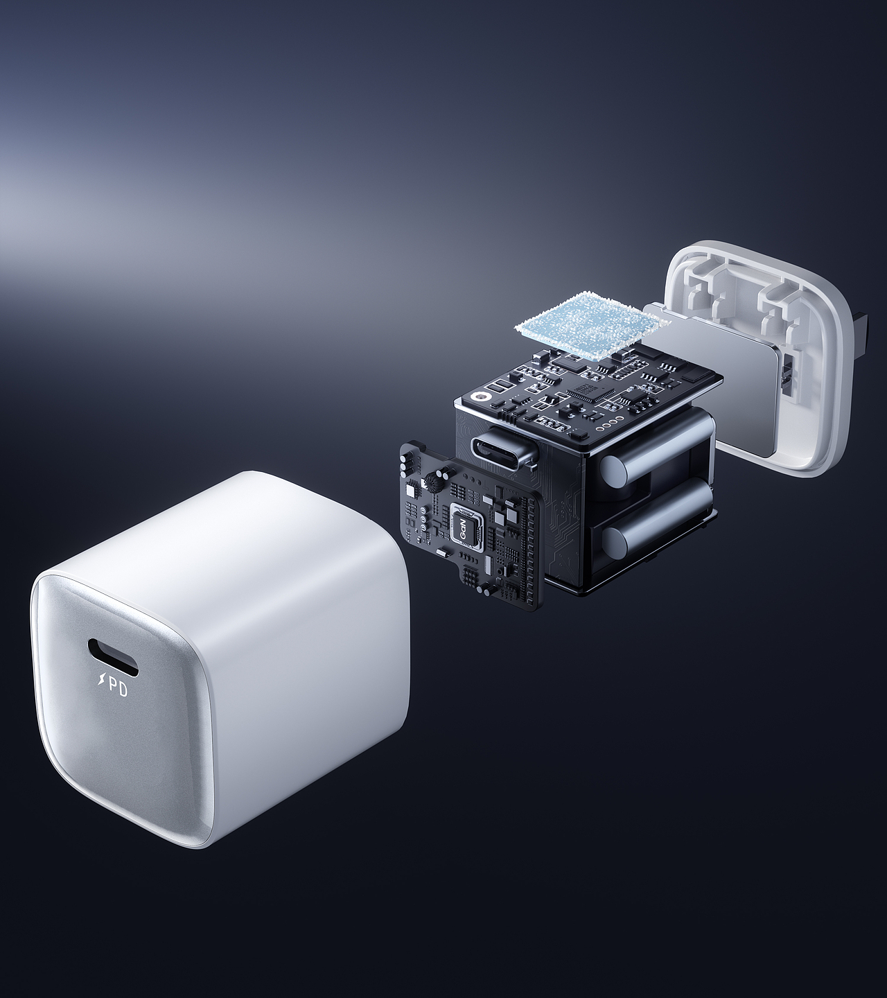 耳机充电器渲染