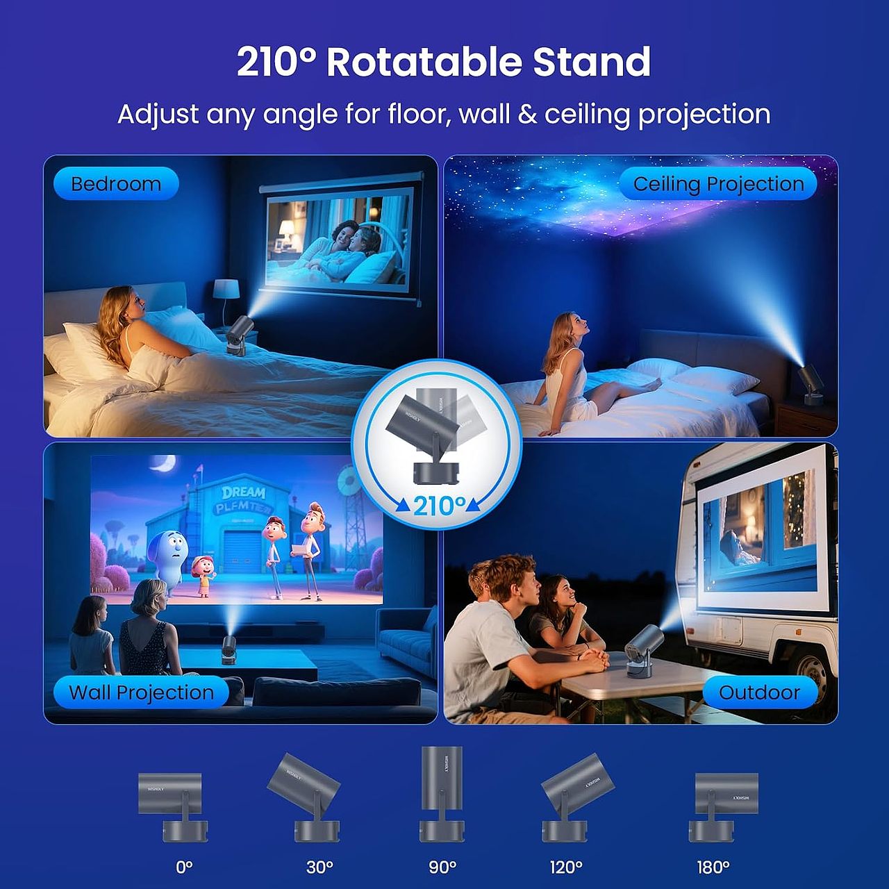 投影仪亚马逊主图/A+/品牌故事,室内,室外场景