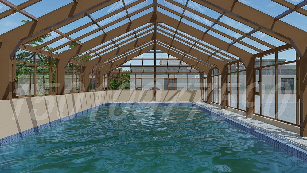 钢铝结构泳池阳光房设计效果图