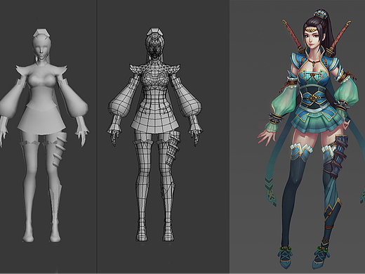 3dmax-零基础古风女侠客角色建模教程。3dmax基础人物