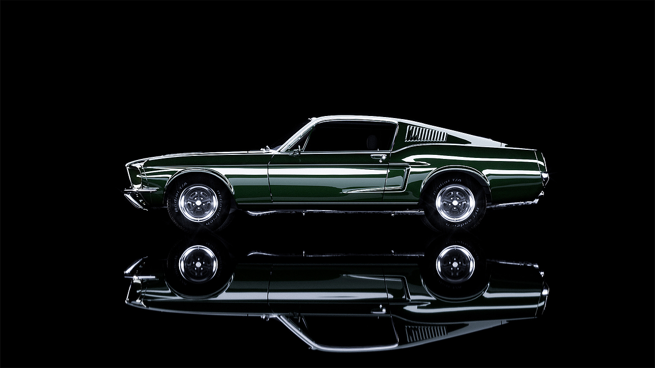 【汽车渲染练习】1968 福特野马