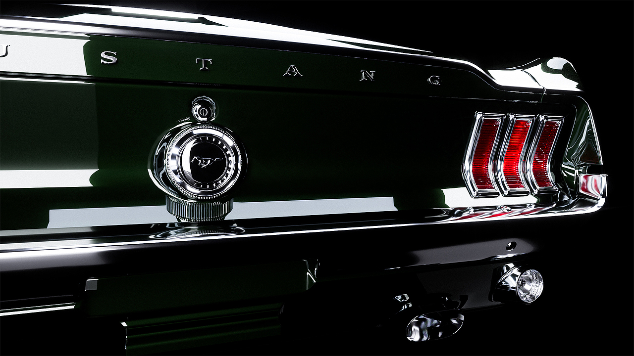 【汽车渲染练习】1968 福特野马