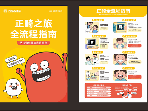 口腔行业牙齿正畸牙齿矫正双面宣传页