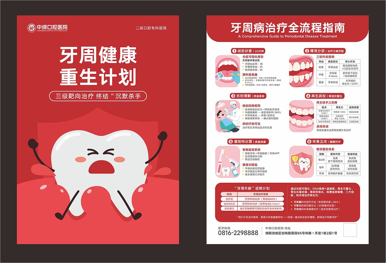 口腔行业超声波洁牙补牙拔牙根管治疗牙周治疗宣传页