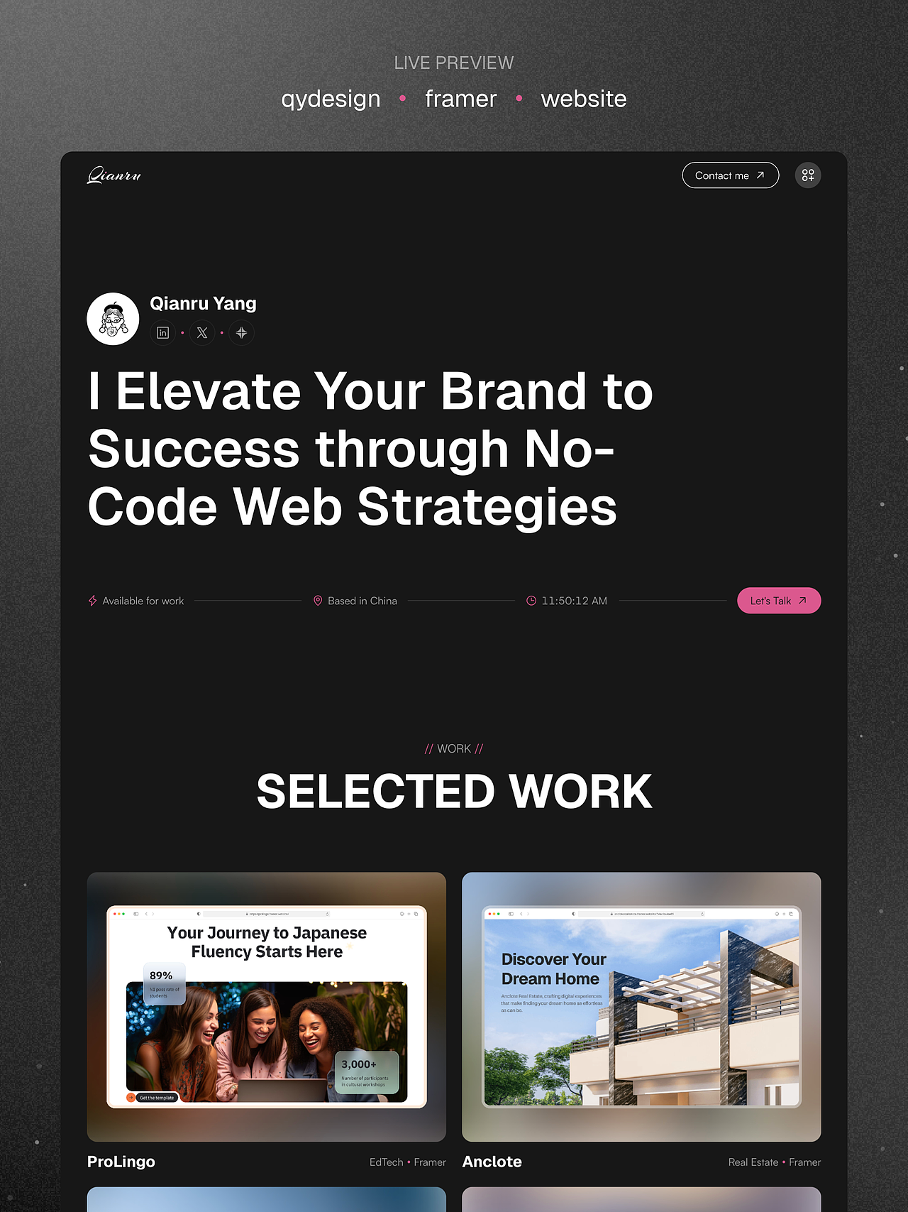Framer網(wǎng)站設(shè)計(jì)開發(fā)｜個(gè)人網(wǎng)站升級(jí)（圖ZMzk0NDMzMTU2） - 個(gè)人網(wǎng)站 - 站酷設(shè)計(jì)師Moriloki原創(chuàng)素材 - 站酷ZCOOL