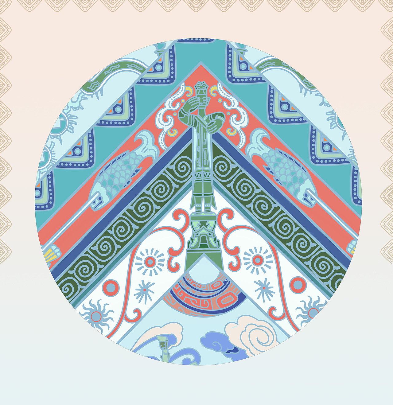 古蜀回响：三星堆主题插画设计