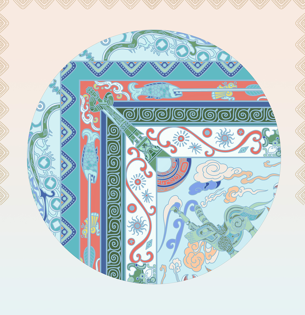 古蜀回响：三星堆主题插画设计