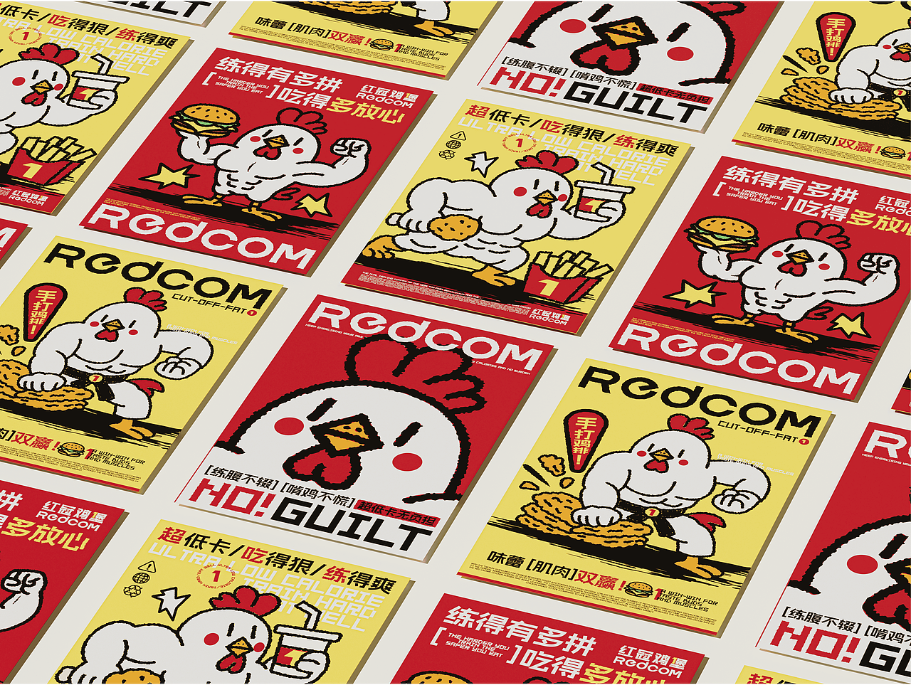 REDCOM-红冠鸡堡品牌设计（图ZMzk0NDUwMDQ0） - 品牌 - 站酷设计师自渡设计原创素材 - 站酷ZCOOL
