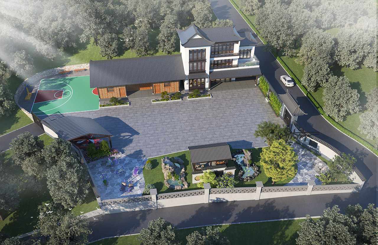 室外效果图|农家乐设计（图ZMzk0NDc5NjY4） - 建筑设计 - 站酷设计师诗诗小仙女原创素材 - 站酷ZCOOL