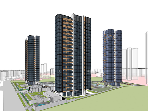 成都仁恒春天29号院SU模型下载