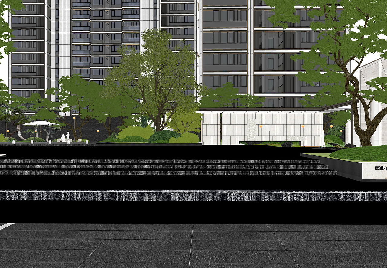 兴耀下沙中庭景观SU模型下载