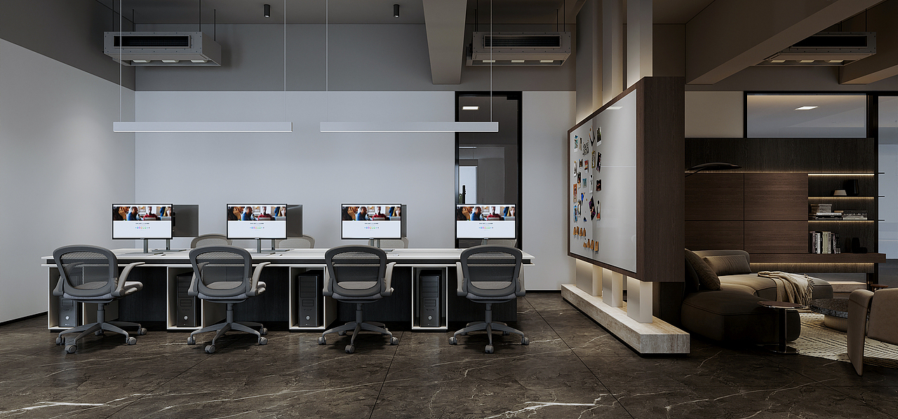 沈阳 城开中心300㎡意式风格办公室效果表现（图ZMzk0NDkxMzQ0） - 商业空间设计 - 站酷设计师3A视觉表现原创素材 - 站酷ZCOOL