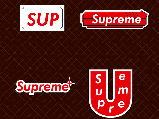 一组以supreme的潮牌设计