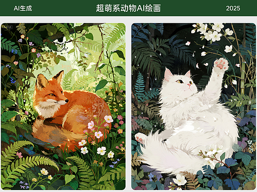 AI绘画超萌系动物，提示词分享