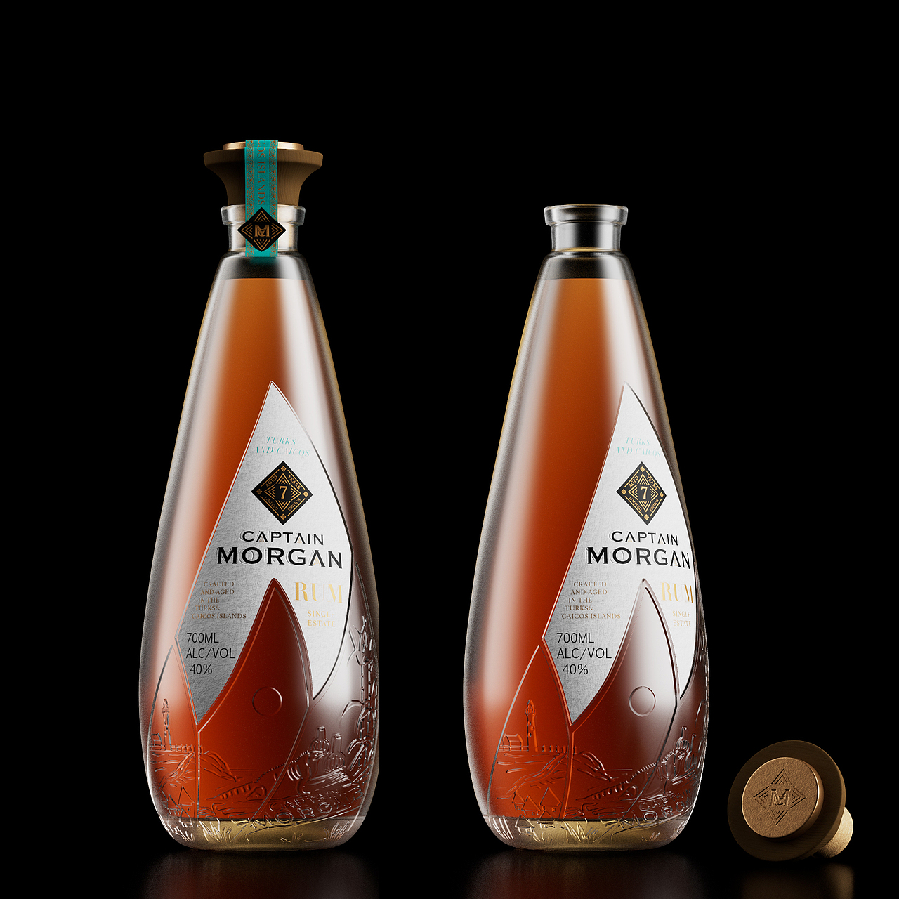 以船帆为原型的朗姆酒包装