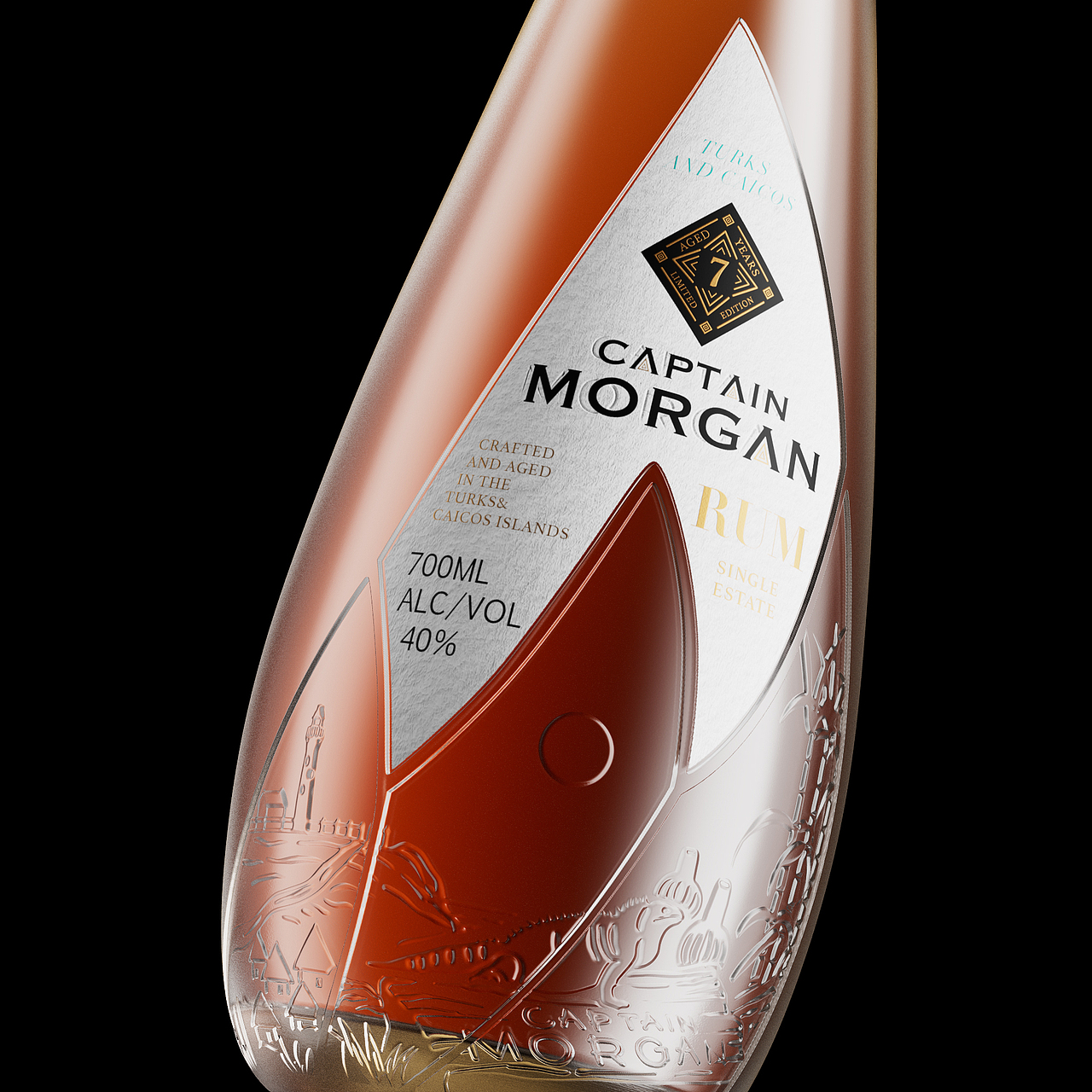 以船帆为原型的朗姆酒包装