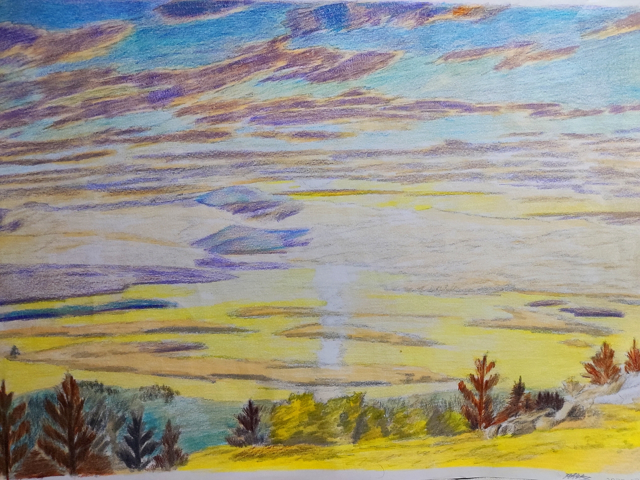 20250314｜A3手绘：晚霞下的山景（图ZMzk0NTcwNzcy） - 创作习作 - 站酷设计师汤俊文MRTJW原创素材 - 站酷ZCOOL