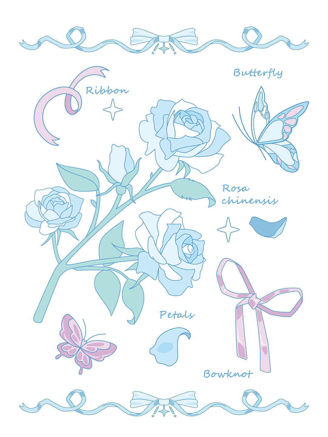 《月季》 原创丝巾设计（图ZMzk0NTc5NzE2） - 图案 - 站酷设计师仙贝sembei原创素材 - 站酷ZCOOL