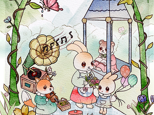 三只小兔野餐