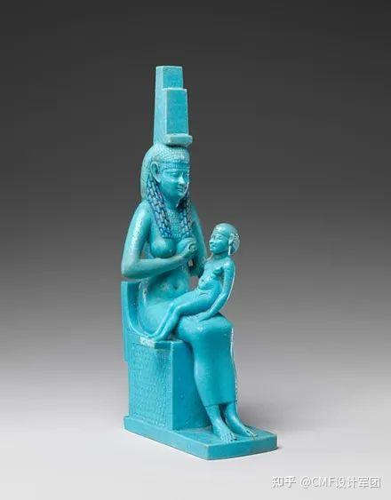 (古埃及人的蓝色神像雕塑)