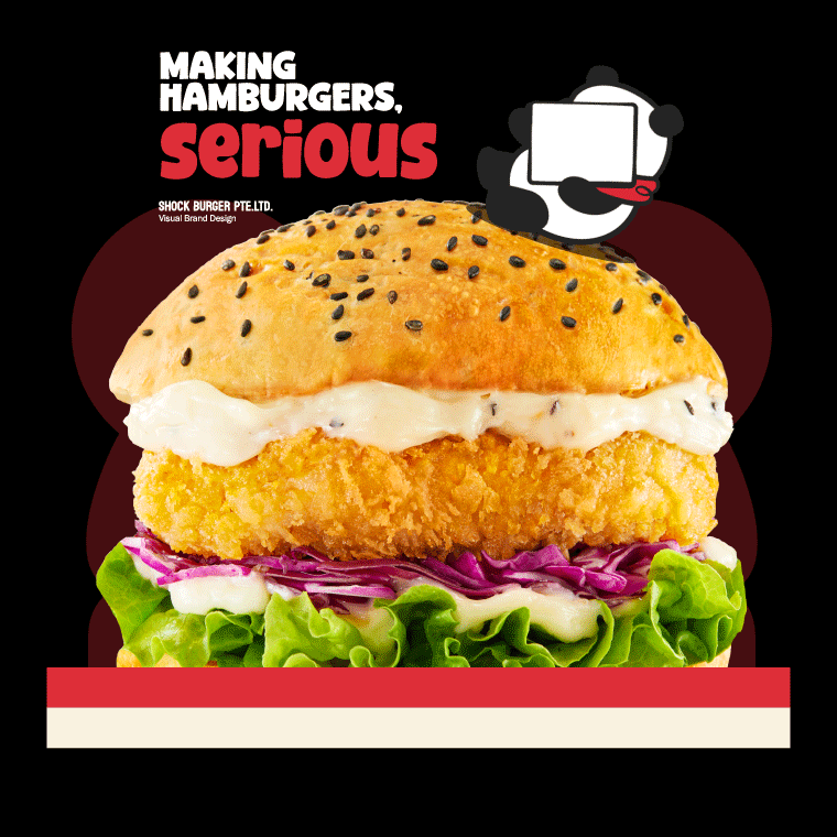 新加坡Shiok Burger新奇汉堡 餐饮熊猫IP全案设计