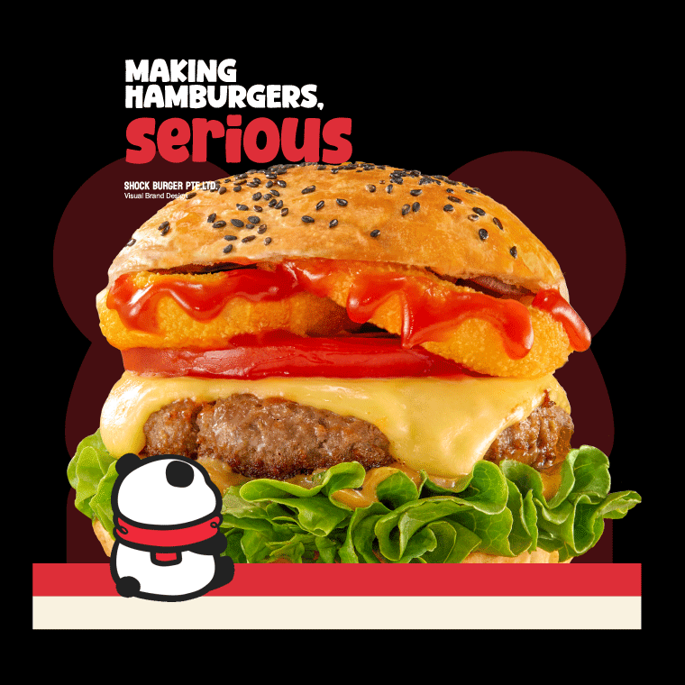 新加坡Shiok Burger新奇汉堡 餐饮熊猫IP全案设计