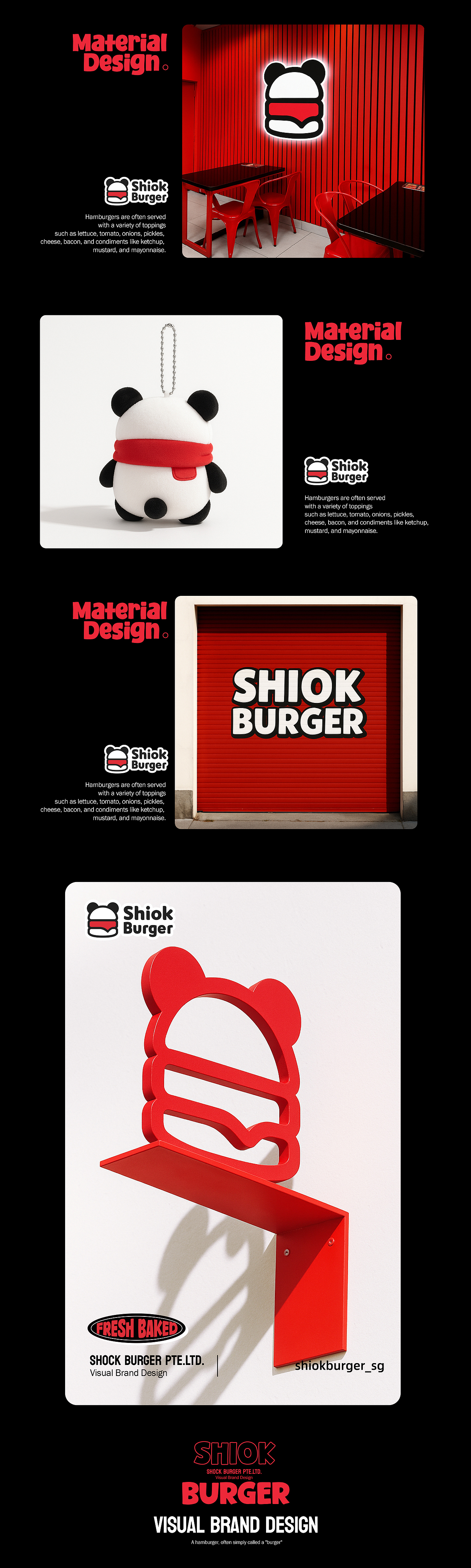 新加坡Shiok Burger新奇汉堡 餐饮熊猫IP全案设计