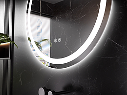 圓形帶燈浴室鏡