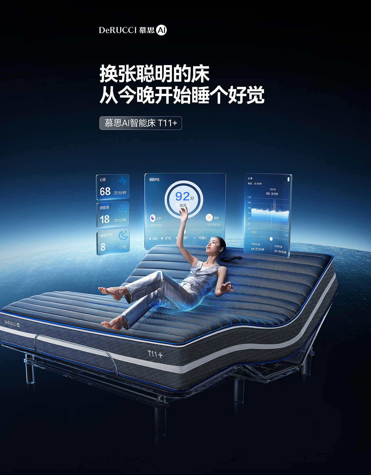 DeRUCCI 慕思AI智能床T11+全案升级(图ZMzk0NjQxODgw) - 电商 - 站酷设计师潜云品牌咨询原创素材 - 站酷ZCOOL