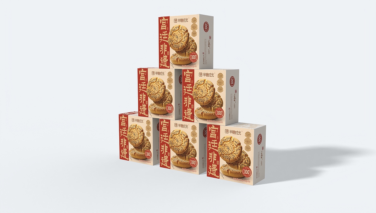 桃酥680g盒装包装设计（图ZMzk0NjQzMzI0） - 包装 - 站酷设计师由本品牌包转设计原创素材 - 站酷ZCOOL