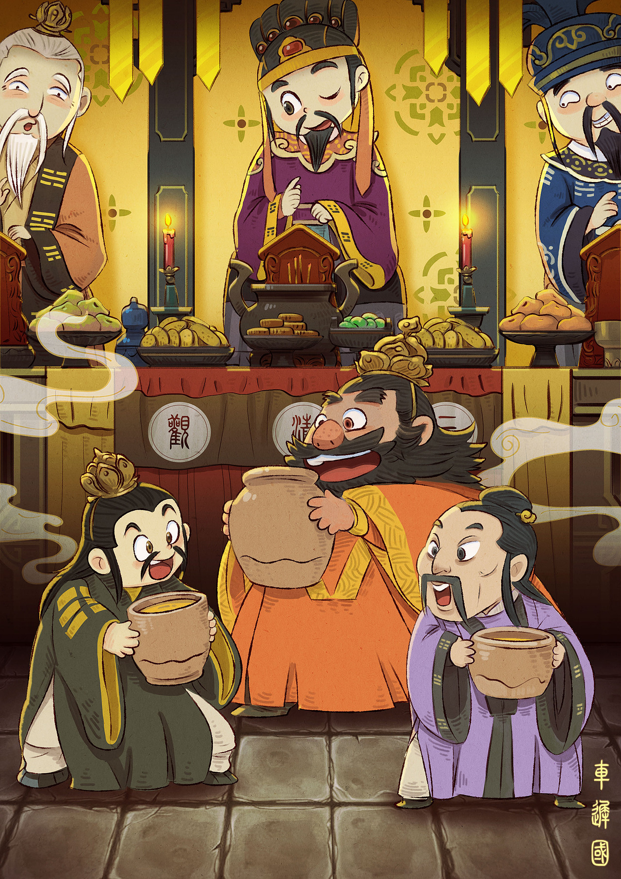 国风绘本风格西游记插画第4波（图ZMzk0NjUyNjI0） - 绘本 - 站酷设计师羽颗原创素材 - 站酷ZCOOL