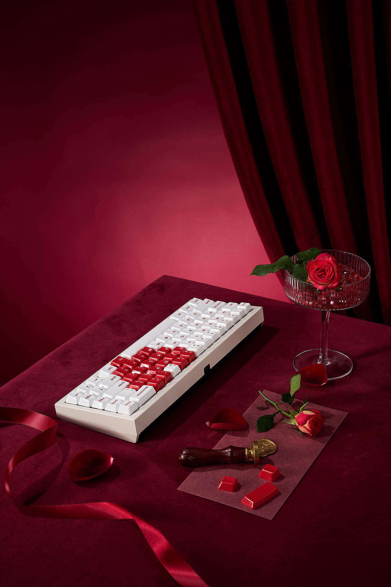 情人节 陶瓷 键盘 键帽 产品拍摄