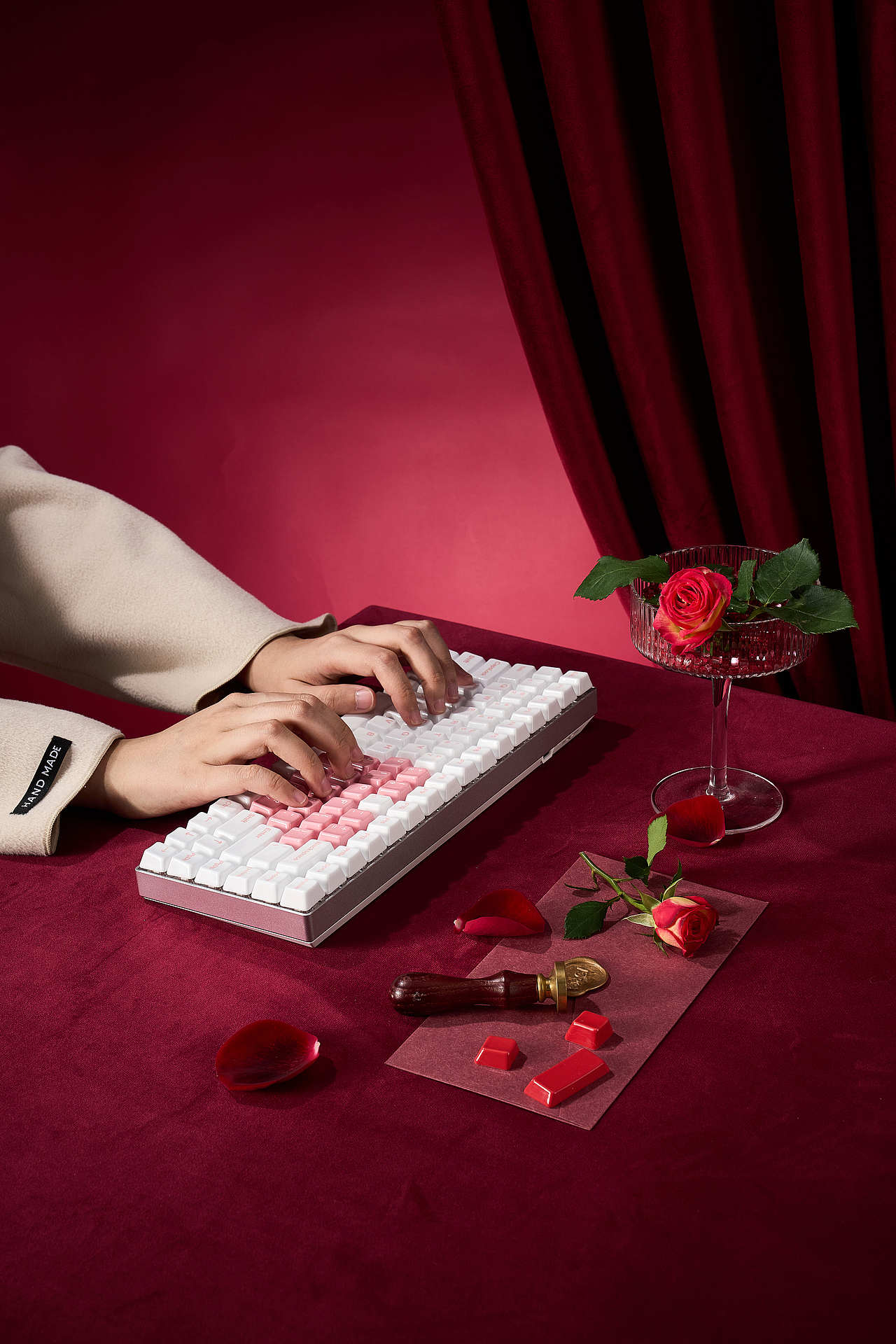 情人节 陶瓷 键盘 键帽 产品拍摄