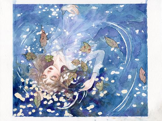 水彩手绘插画  夏日