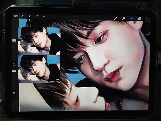 田栩宁和梓瑜厚涂练习约稿