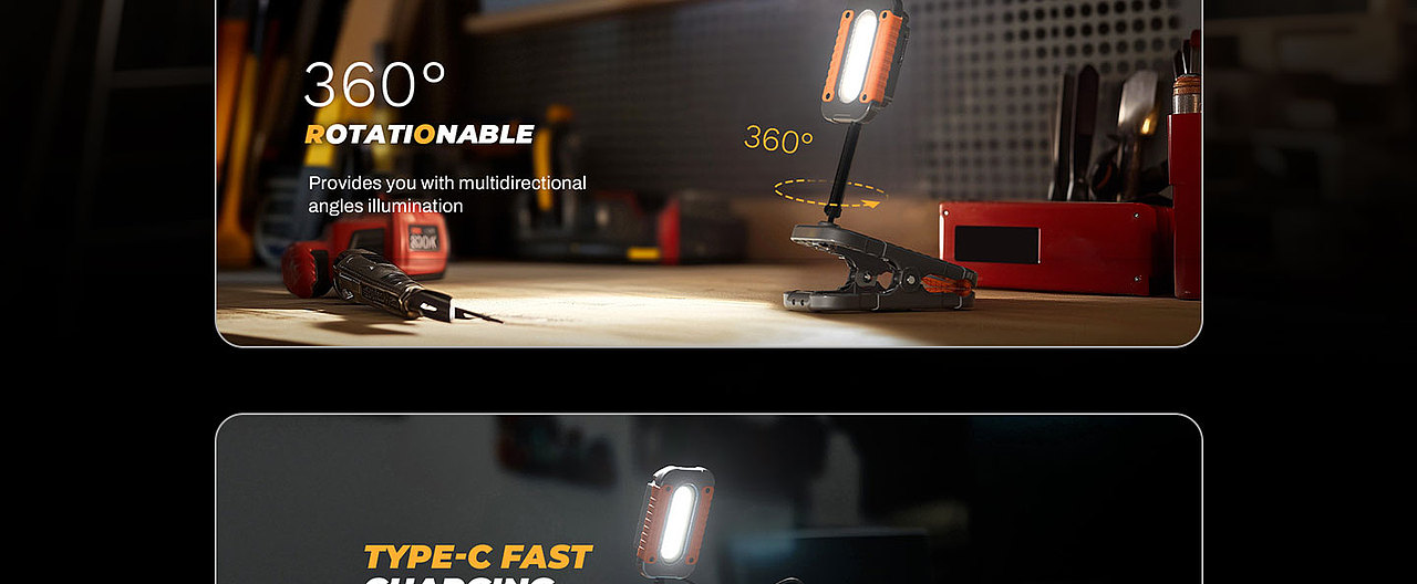 2024跨境电商详情页 | 工作灯品类 X 银鱼白电商视觉