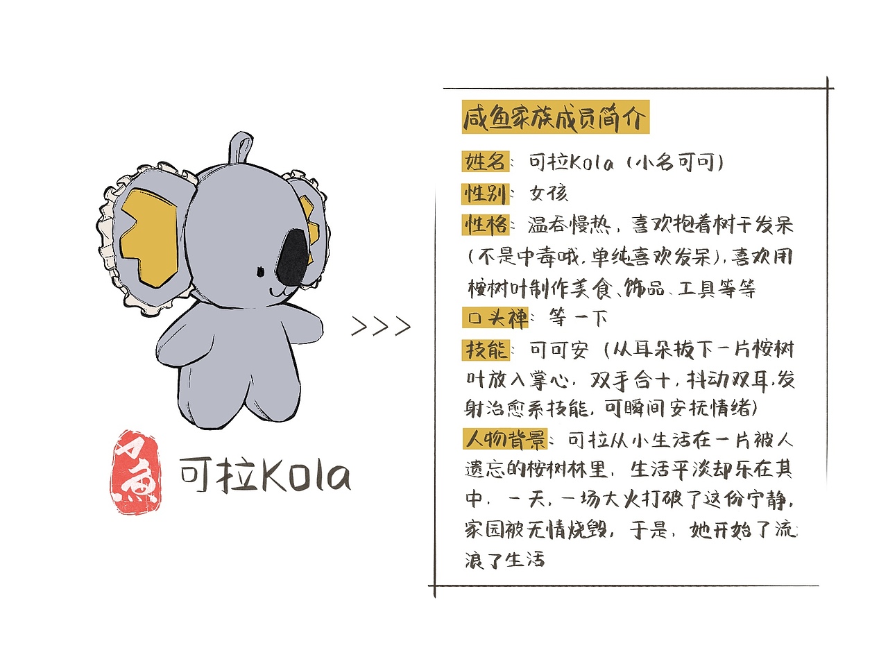 闲鱼家族诞生日记-可拉Kola-来袭！！！（图ZMzk0NzI2NjA0） - 工艺品设计 - 站酷设计师小鱼慢作屋原创素材 - 站酷ZCOOL