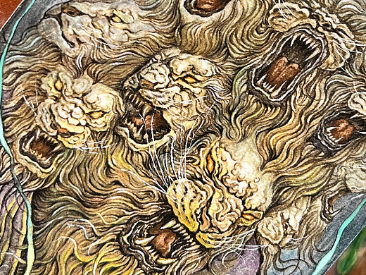 手绘卡九灵元圣 原创国风手绘水彩插画