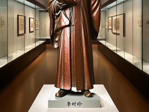 雕塑艺术家赵玉昌设计作品《李时珍》铜雕像