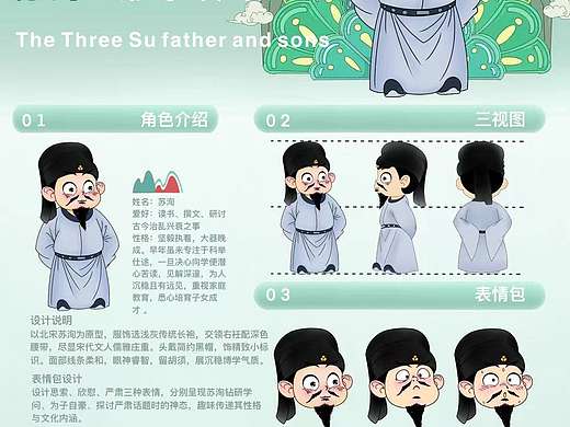 三苏IP人物形象（个人主页-ZNzIzNTg4MTI=） - 商业插画 - 站酷设计师小文同志原创素材 - 站酷ZCOOL