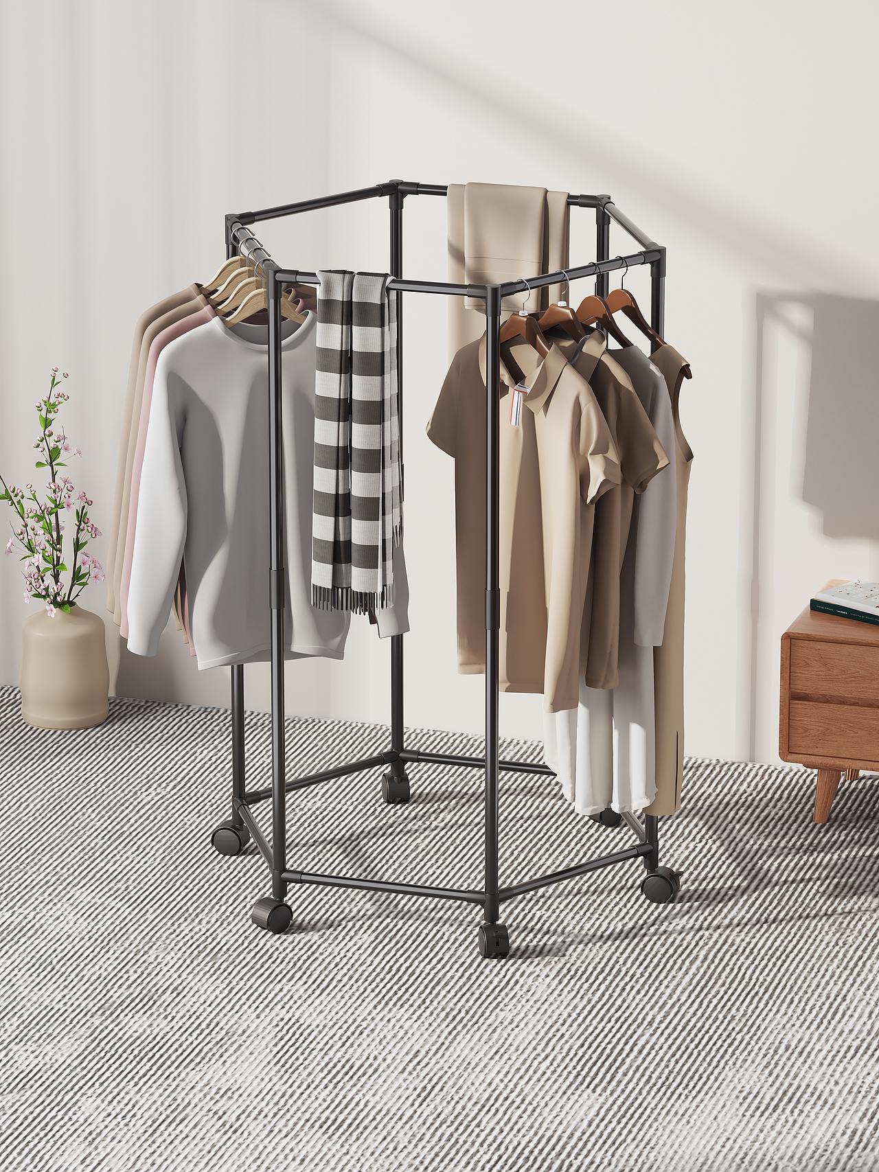 电商用六边形晾晒架效果图（图ZMzk0NzU5OTI4） - 产品 - 站酷设计师赤炜工业设计原创素材 - 站酷ZCOOL