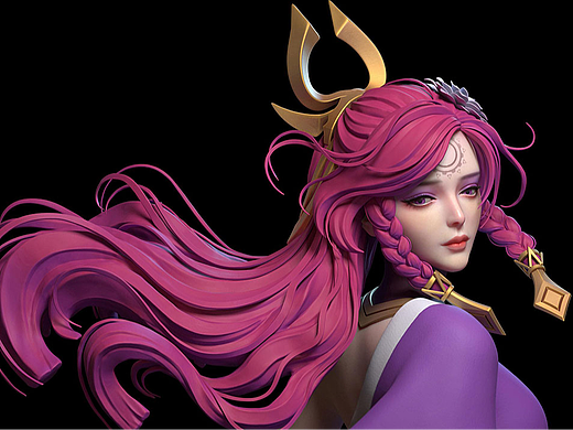 ZBrush-【王者荣耀】伽罗模型制作教程。zbrush雕刻