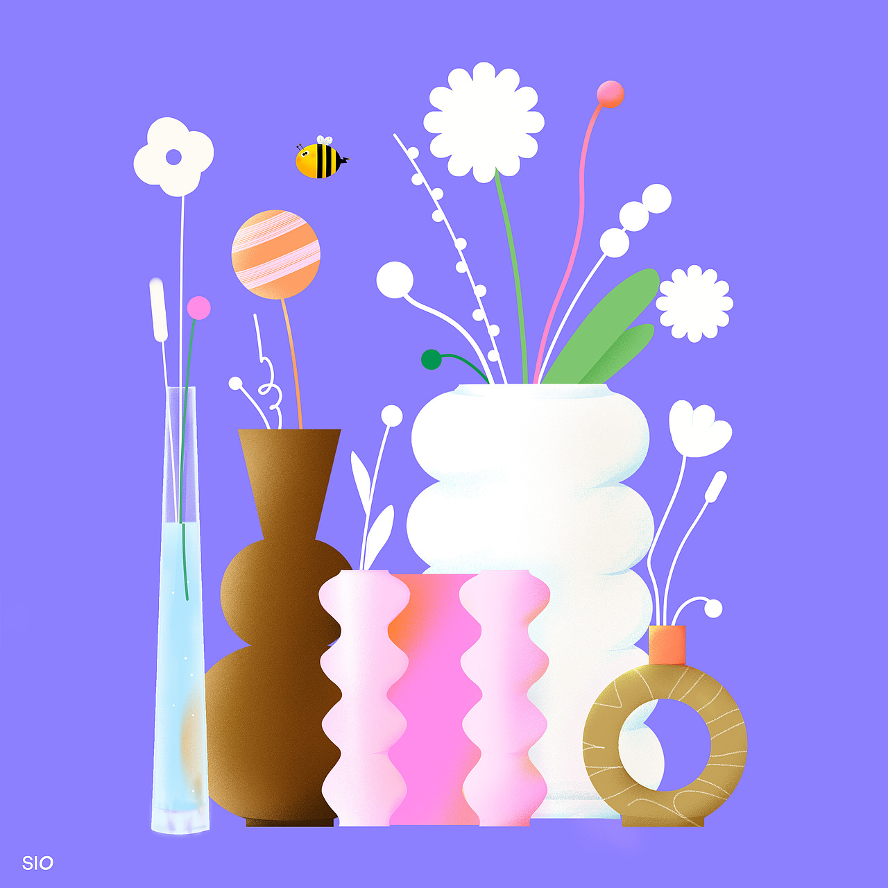 Still Life 静静的花（图ZMzk0NzczNDU2） - 商业插画 - 站酷设计师尧小花SIO原创素材 - 站酷ZCOOL