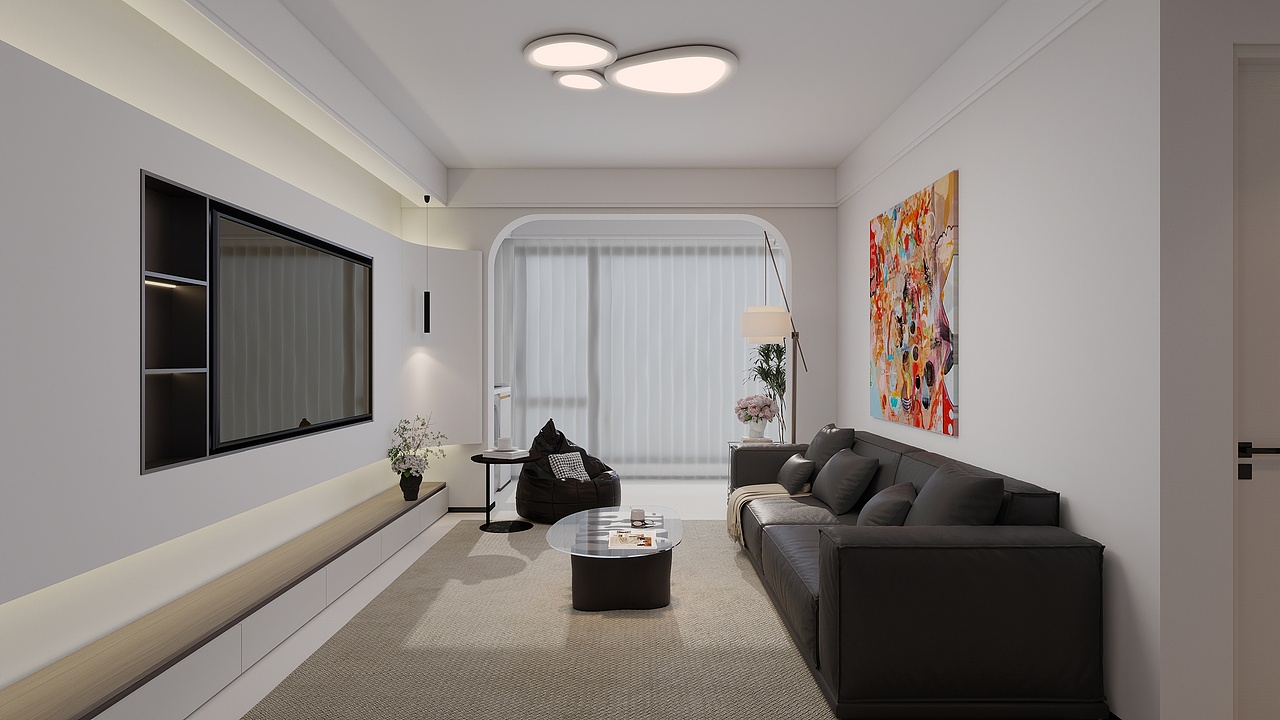 中国电建泷悦长安现代极简3室I让生活回归本真（图ZMzk0NzgxMzc2） - 家装设计 - 站酷设计师设计师丁工原创素材 - 站酷ZCOOL