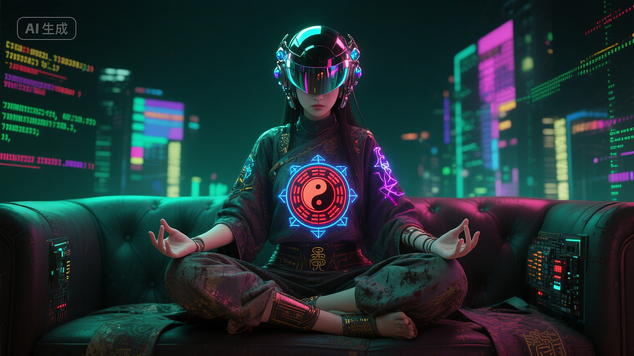 赛博朋克风格,少女