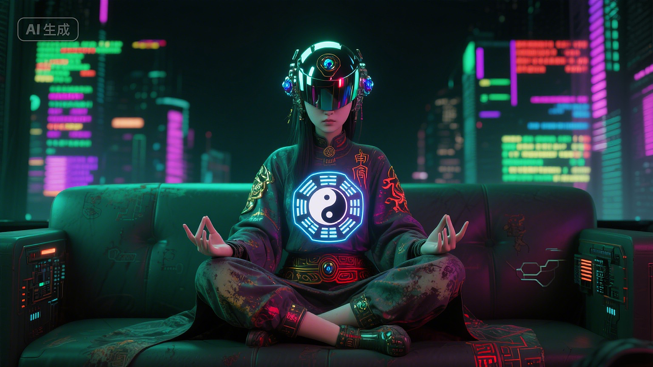 赛博朋克风格,少女