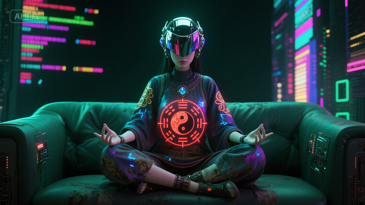 赛博朋克风格,少女