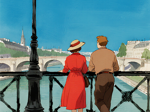 AIGC广告梵克雅宝《塞纳河畔恋曲》