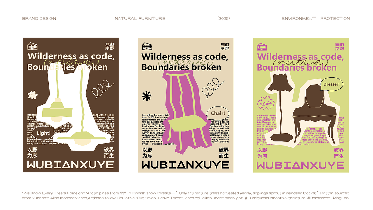 无边序野 家具品牌全案|标志/VI/包装